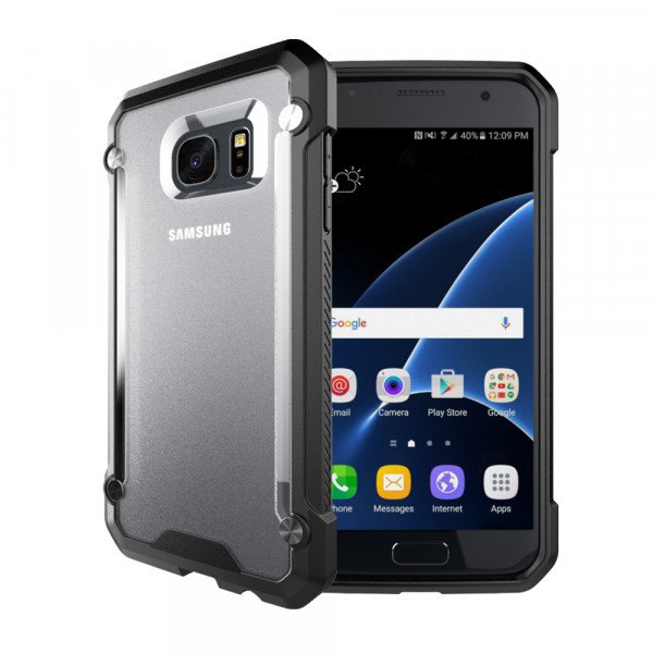 Wholesale Galaxy S7 Clear Defense Hybrid Case (Black)